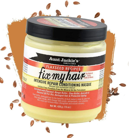 Aunt Jackie's Flaxseed Fix My Hair Intensive Repair Conditioning Masque 15oz