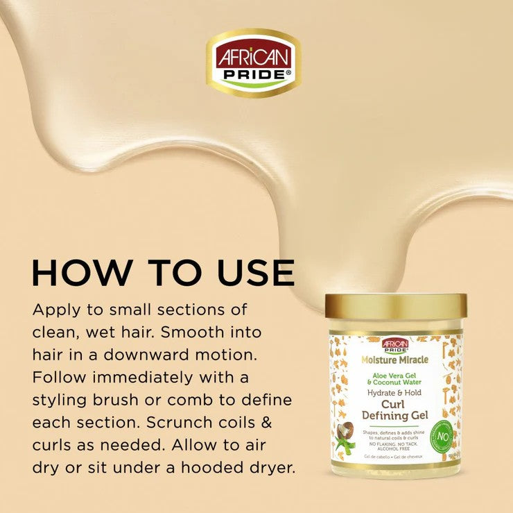African Pride Moisture Miracle Aloe & Coconut Water Curl Defining Gel 510g