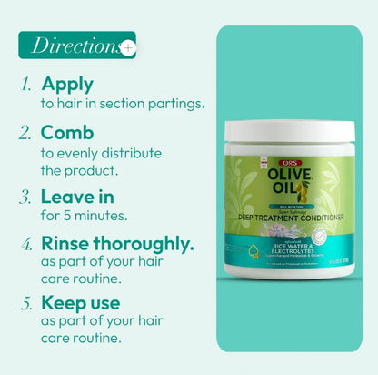 ORS Olive Oil Deep Treatment Conditioner With Rice Water & Electrolytes 567g
