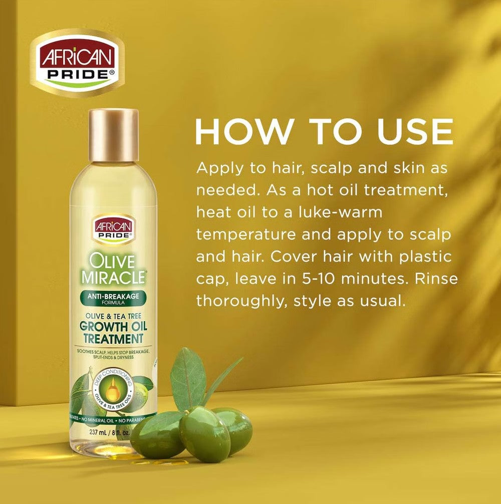 African Pride Olive Miracle Olive & Tea Tree Growth Oil Treatment 237ml