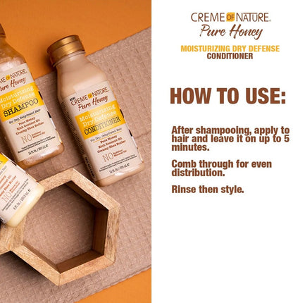 Creme of Nature Pure Honey Moisturising Dry Defense Conditioner 355ml