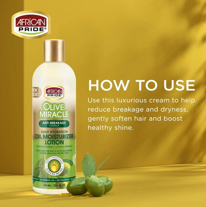 African Pride Olive Miracle Daily Hydration Oil Moisturizer Lotion 355ml