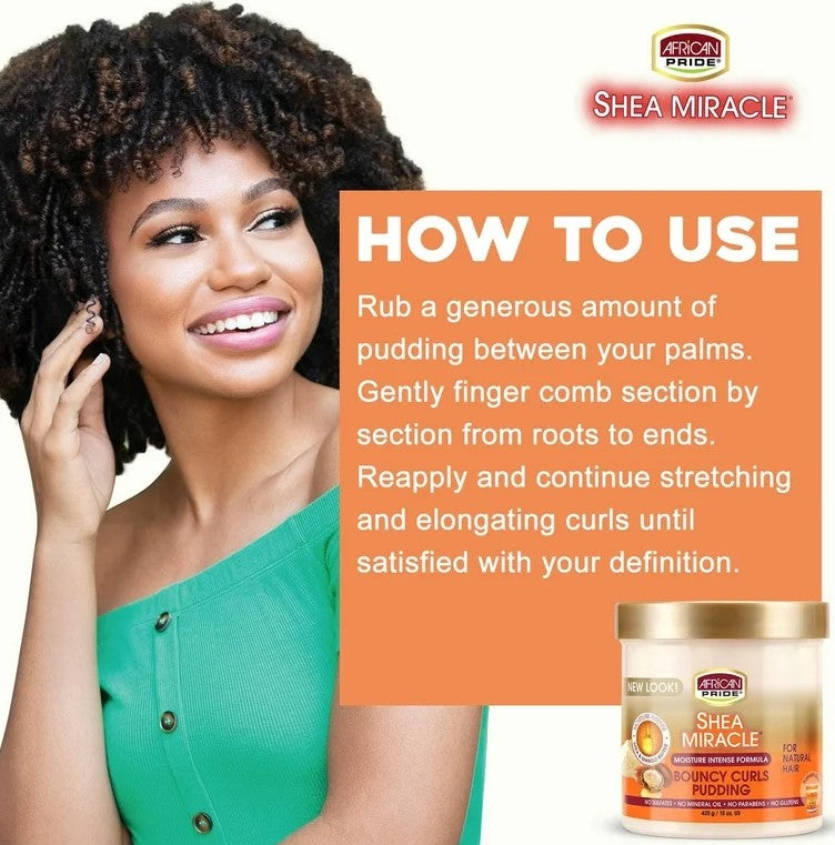 African Pride Shea Miracle Bouncy Curls Pudding 425g