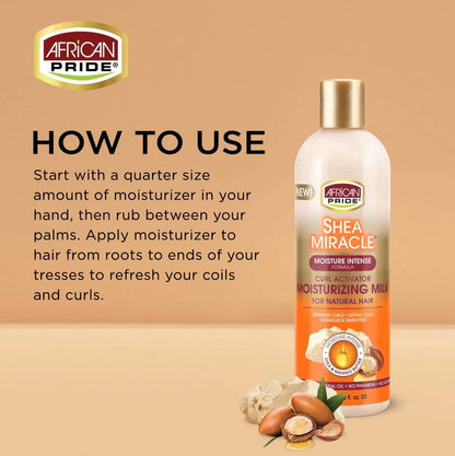 African Pride Shea Miracle Curl Activator Moisturizing Milk 355ml
