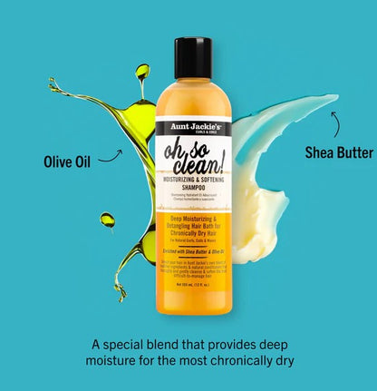 Aunt Jackie's Oh So Clean! Moisturizing & Softening Shampoo 12 Oz (355ml)