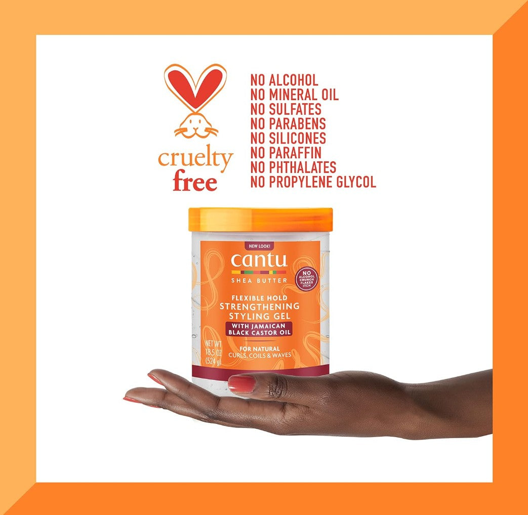 Cantu Flexible Hold Strengthening Styling Gel With Jamaican Black Castor Oil 524g