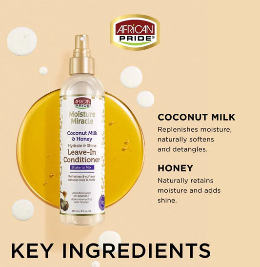 African Pride Moisture Miracle Coconut Milk & Honey Leave-In Conditioner 237ml