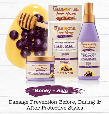 Creme of Nature Pure Honey Damage Prevention Leave-In Treatment Acai Berry - 8oz