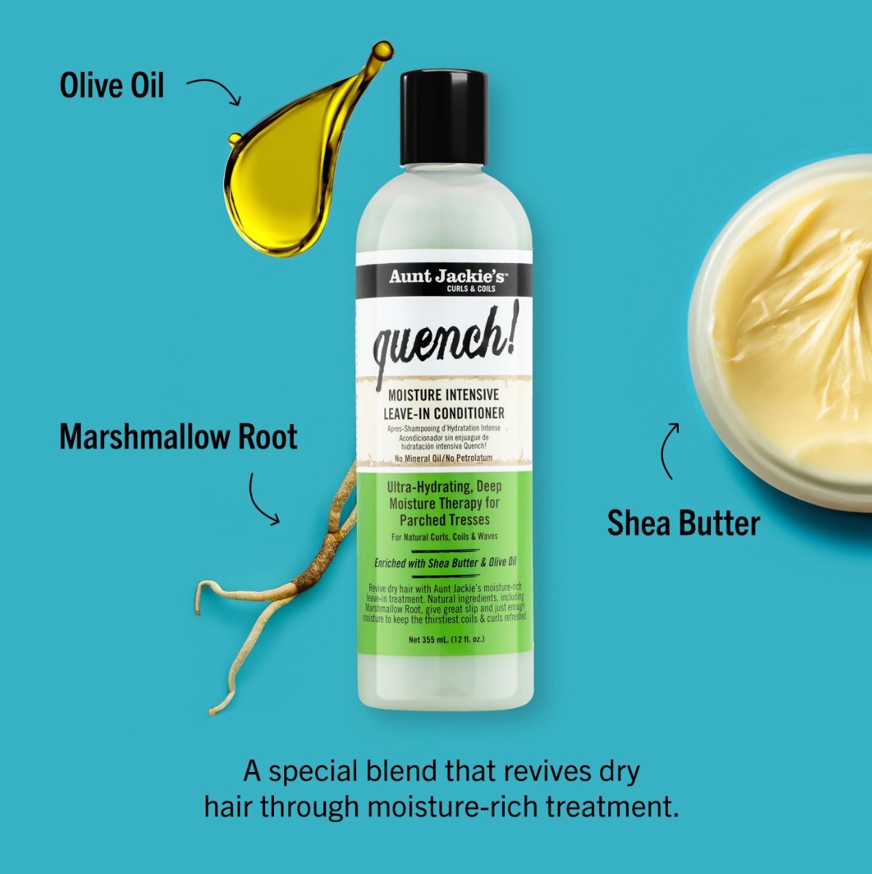 Aunt Jackies Quench Moisture Intensive Leave-In Conditioner - 335ml (12oz)