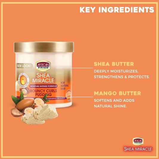 African Pride Shea Miracle Bouncy Curls Pudding 425g