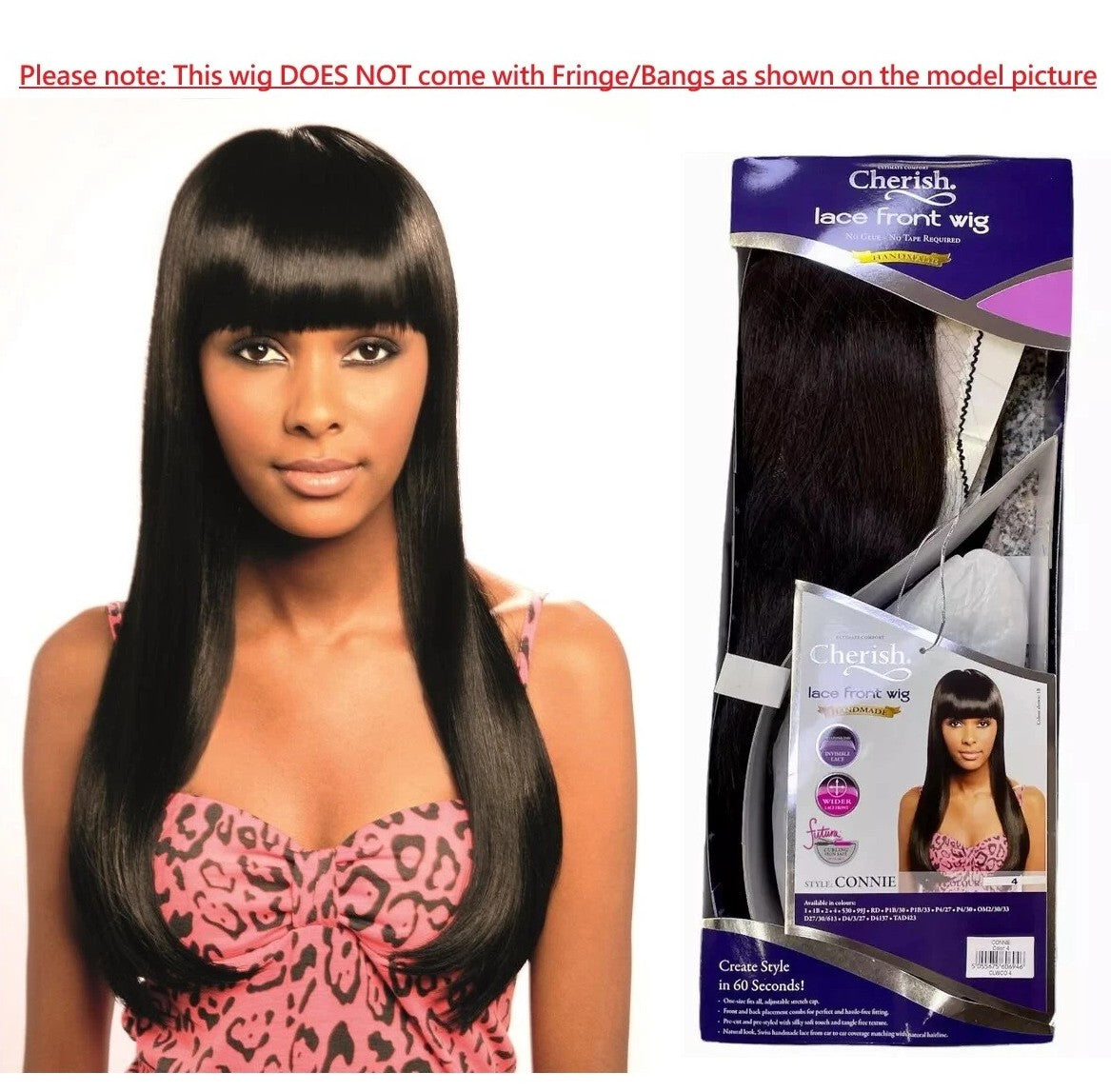 Cherish Synthetic Handmade Straight Invisible Wider Lace Front Hair Wig - Connie