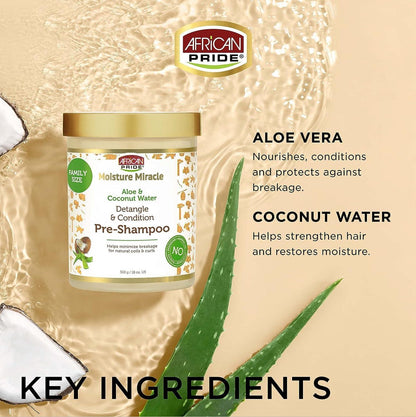 African Pride Moisture Miracle Aloe & Coconut Water Pre-Shampoo 340g