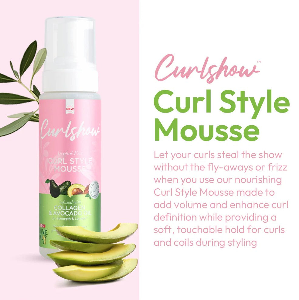 ORS Olive Oil Curlshow Curl Style Mousse with Collagen & Avocado Oil 207ml