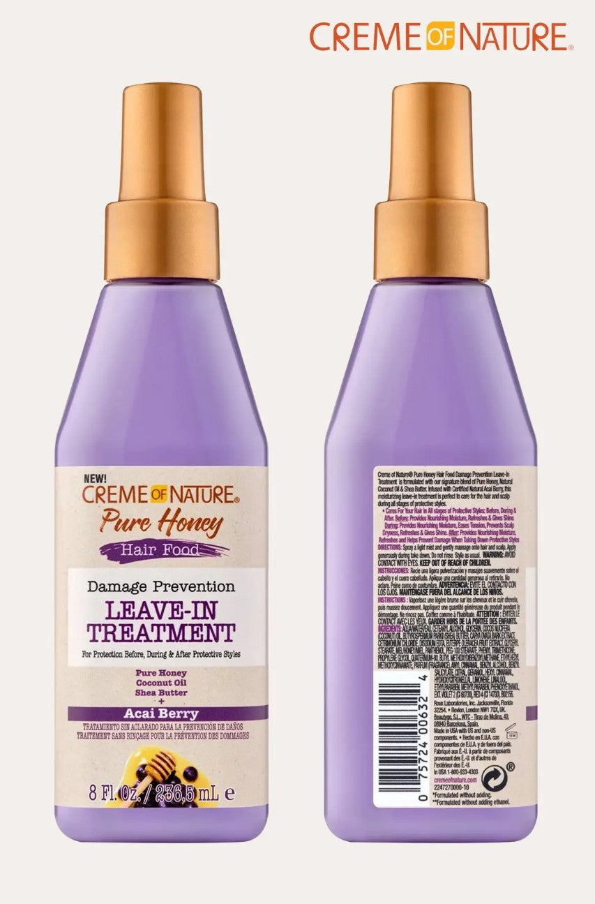 Creme of Nature Pure Honey Damage Prevention Leave-In Treatment Acai Berry - 8oz