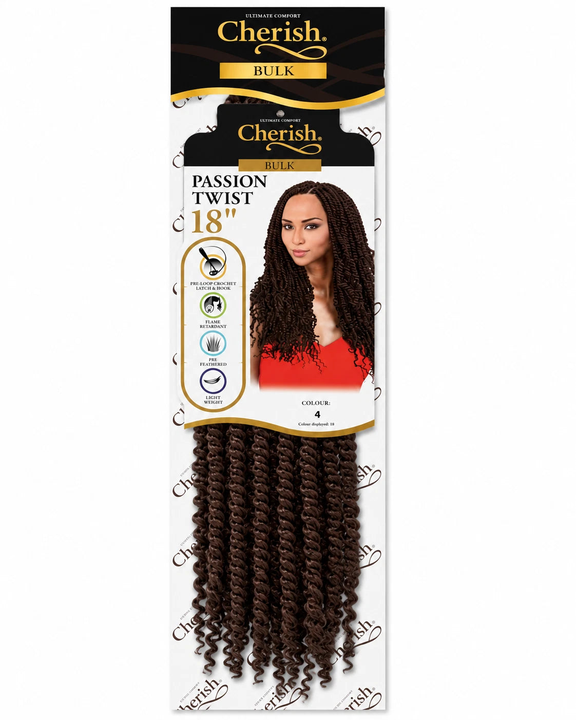 CHERISH CROCHET BRAID CURLY PRE LOOPED HAIR EXTENSION - PASSION TWIST 18''