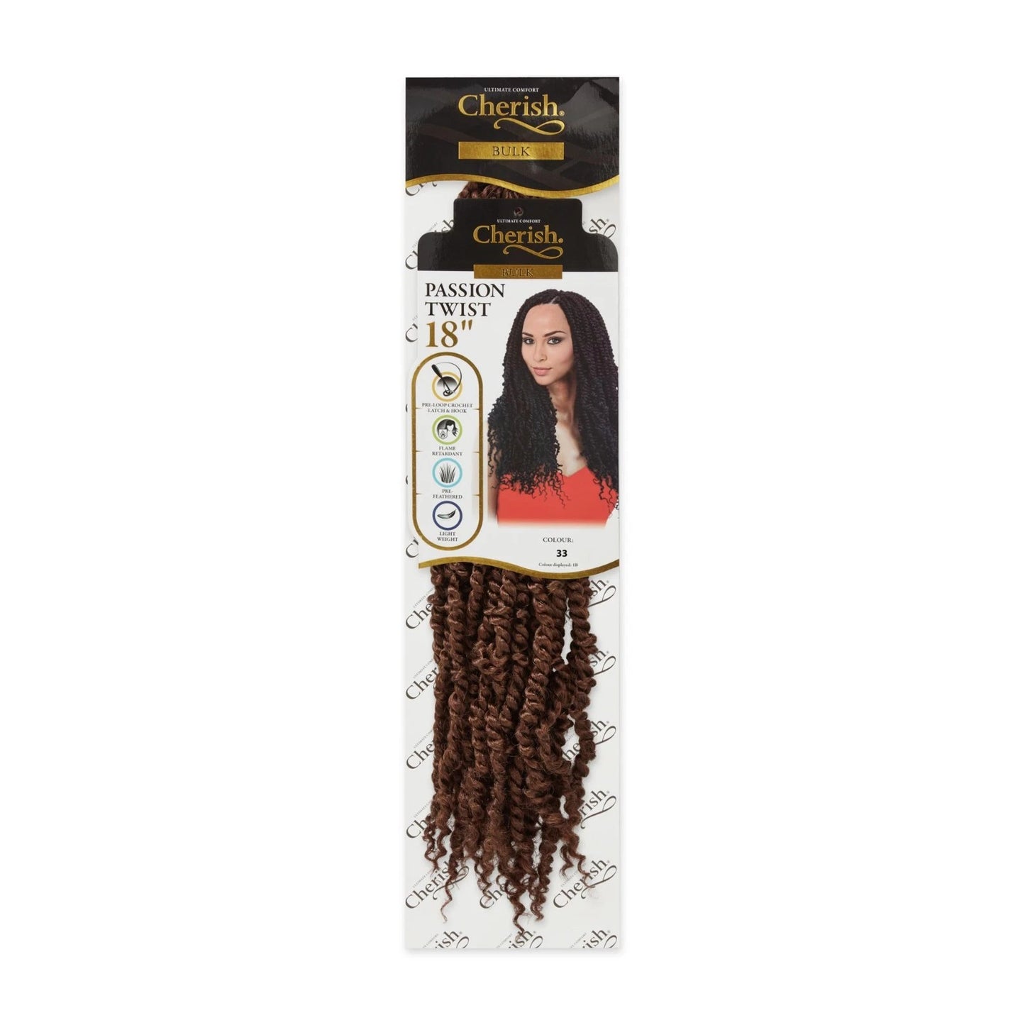 CHERISH CROCHET BRAID CURLY PRE LOOPED HAIR EXTENSION - PASSION TWIST 18''