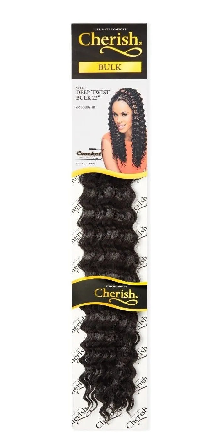 Cherish Synthetic Bulk Crochet Hair Extension Braids - Deep Twist 22 Inch