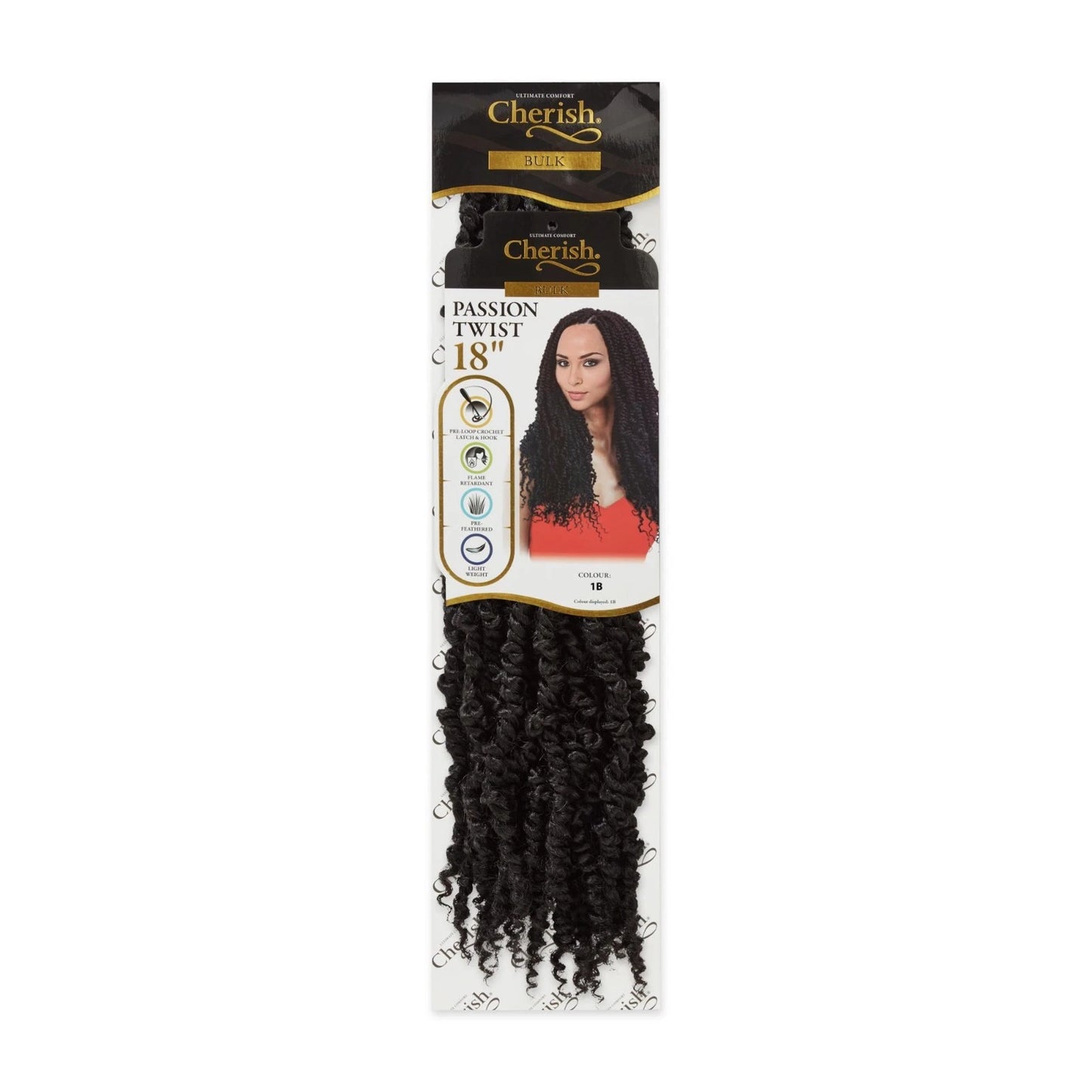 CHERISH CROCHET BRAID CURLY PRE LOOPED HAIR EXTENSION - PASSION TWIST 18''