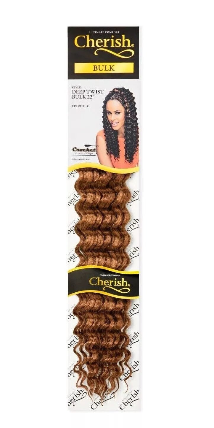 Cherish Synthetic Bulk Crochet Hair Extension Braids - Deep Twist 22 Inch
