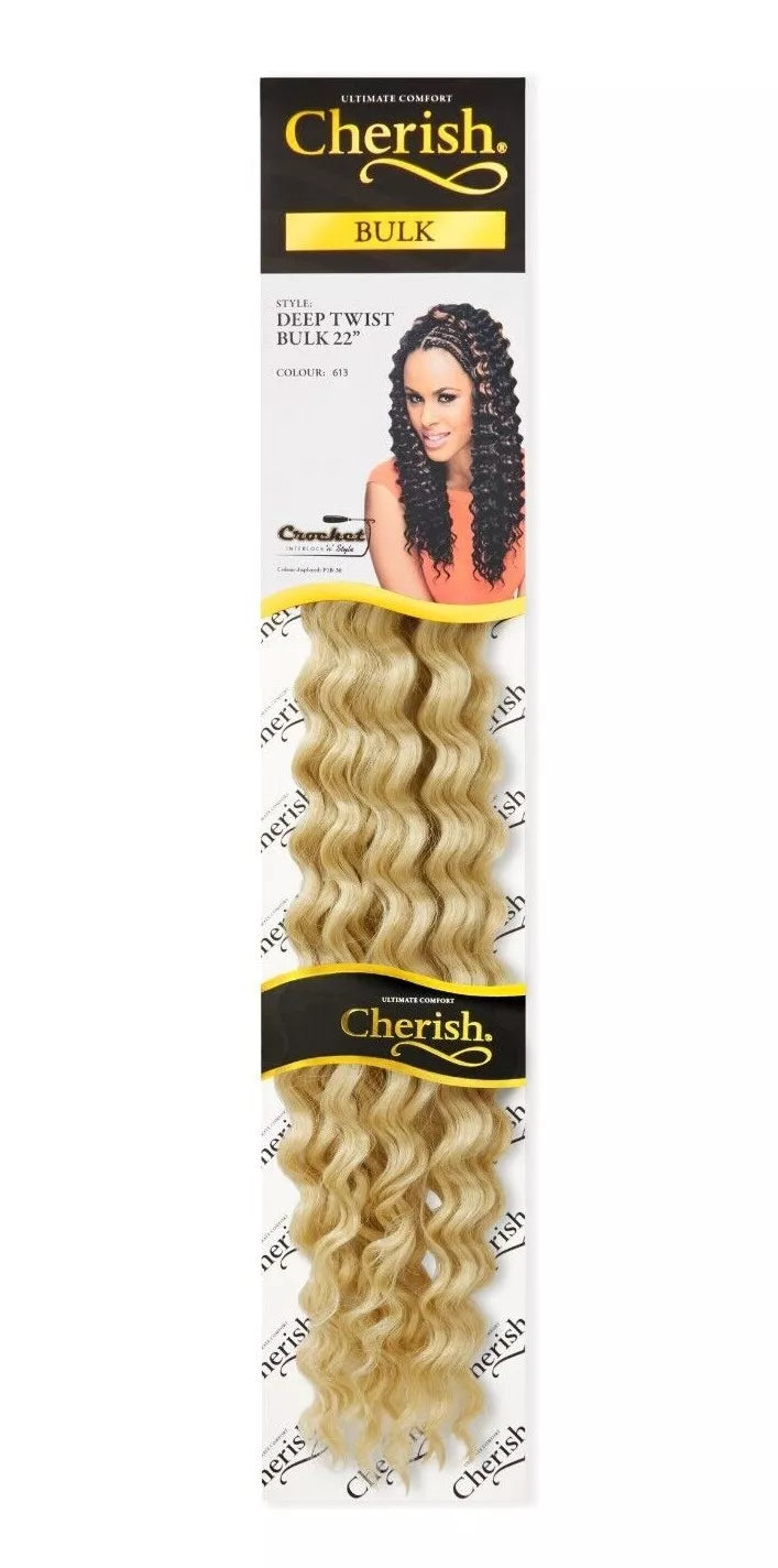 Cherish Synthetic Bulk Crochet Hair Extension Braids - Deep Twist 22 Inch