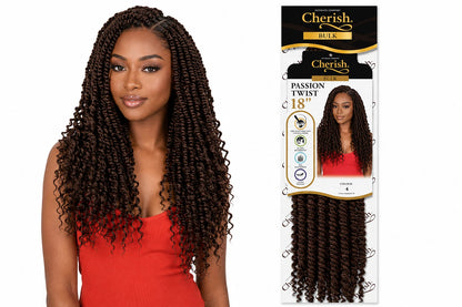CHERISH CROCHET BRAID CURLY PRE LOOPED HAIR EXTENSION - PASSION TWIST 18''