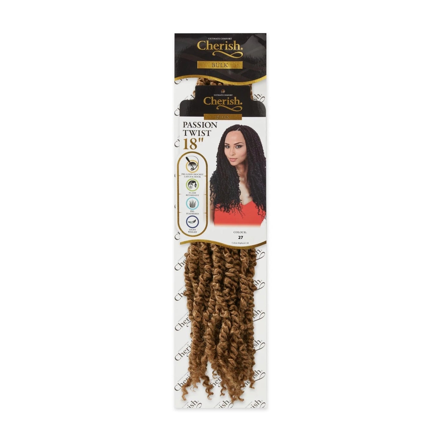 CHERISH CROCHET BRAID CURLY PRE LOOPED HAIR EXTENSION - PASSION TWIST 18''