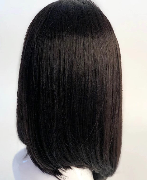 Sleek Synthetic Lace Parting Wig - Viola