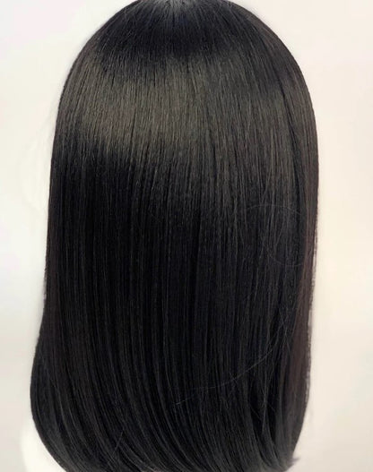 Sleek Synthetic Lace Parting Wig - Viola